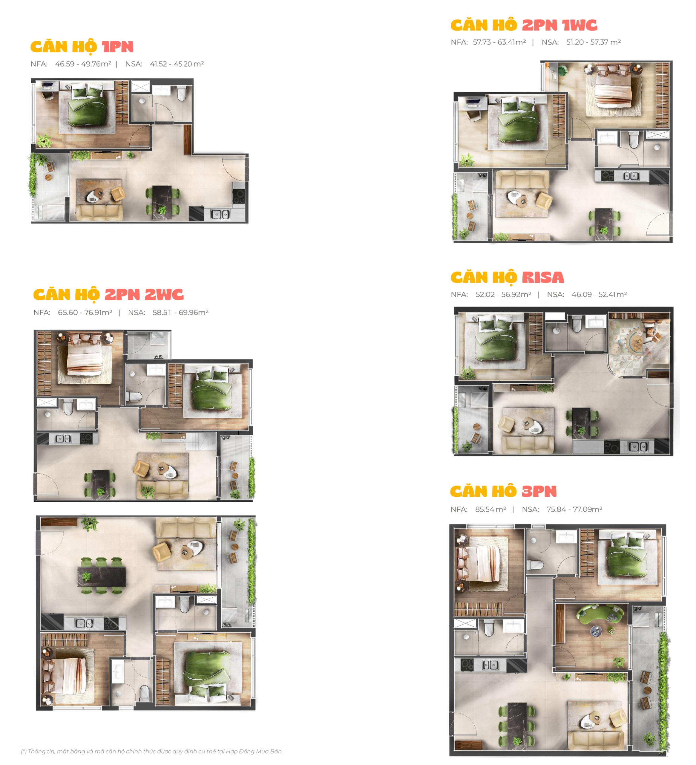 LAYOUT CĂN HỘ PHÂN KHU RISA